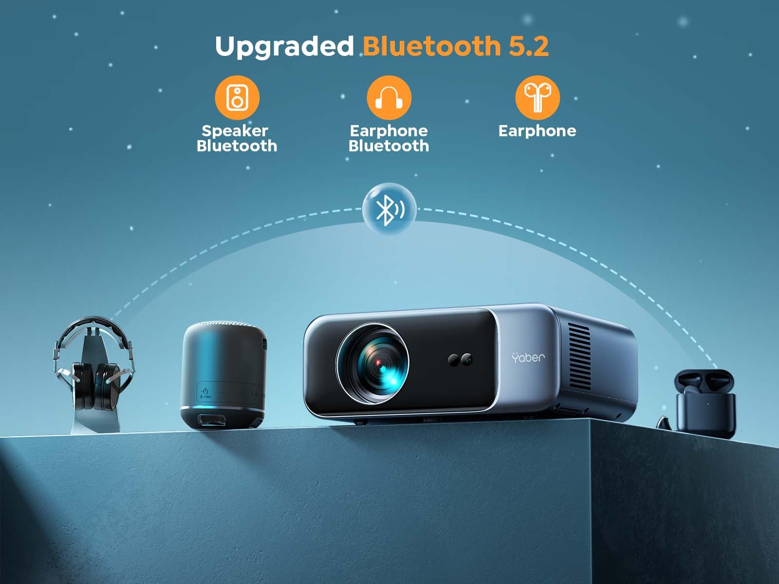 Auto Focus/4K Support] Projector with WiFi 6 and Bluetooth 5.2